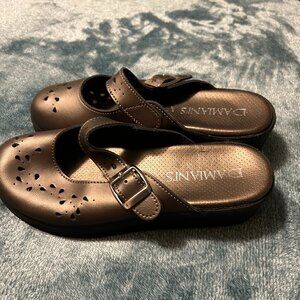 Damianis Italy Mary Jane Comfort Brow Leather Clogs Women's Sz.8 US/39 EU. NWOB